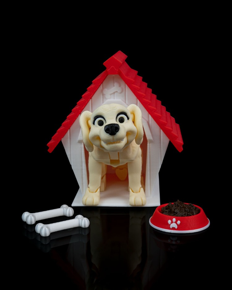 Köpek Kulübesi Figür Seti | 3D Dekoratif Köpek Heykeli + Mama & Kemik Aksesuarları