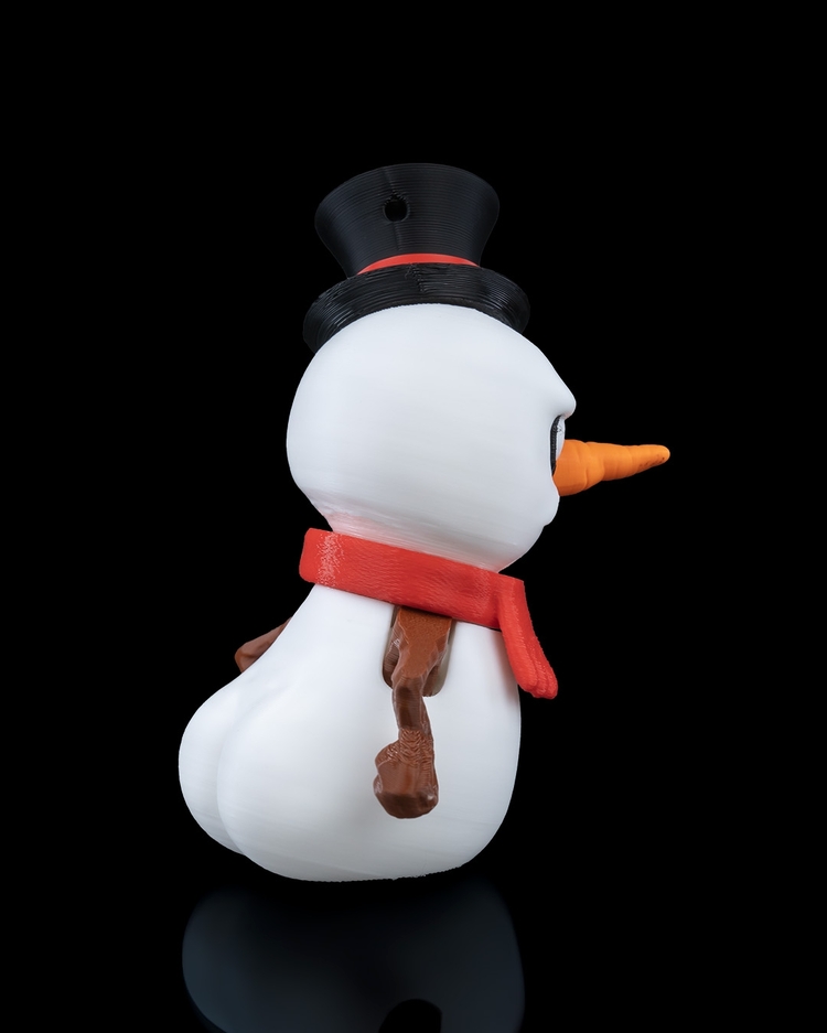 3D Baskı Kardan Adam Yılbaşı Süsü ☃️ | El Yapımı Şapkalı Figür