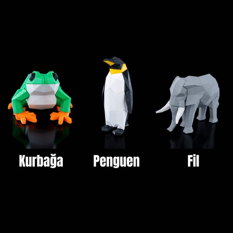 3D Baskı Dekoratif Hayvan Figürü | 3 Farklı Model