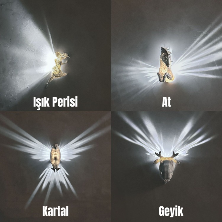 Işık Efektli Duvar Lambası | 4 Farklı Model