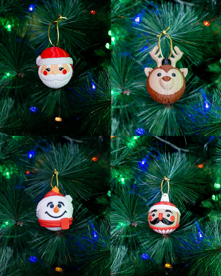 16 Parça Yılbaşı Premium Christmas Koleksiyonu El Yapımı 3D Baskı Süs Seti