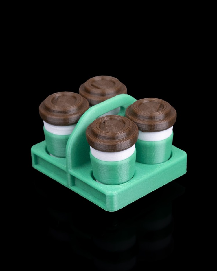 Kahve Bardağı Magnet Seti | 3D Baskı Dekoratif Buzdolabı Magneti | Ek Paket Seçenekli