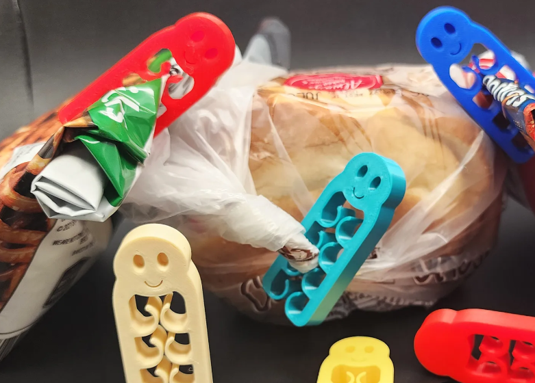 Gülümseyen Klips Seti – 3D Baskı Çok Amaçlı Poşet/Kapak Klipsi (3’lü Set)