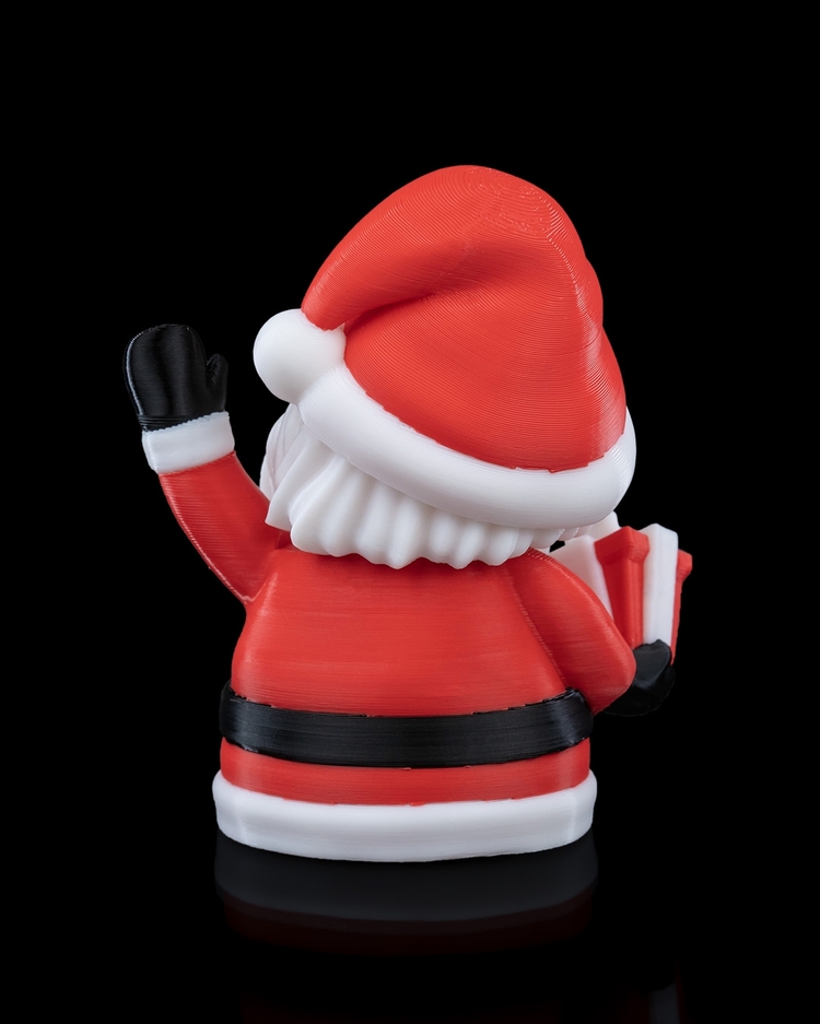 3D Baskı Noel Baba Yılbaşı Süsü | El Yapımı Hediye Tutan Figür