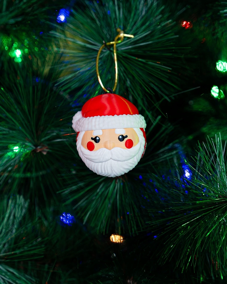 3D Baskı Noel Baba Yılbaşı Süsü | El Yapımı Yeni Yıl Ağacı Süsü | BUDISHA Design