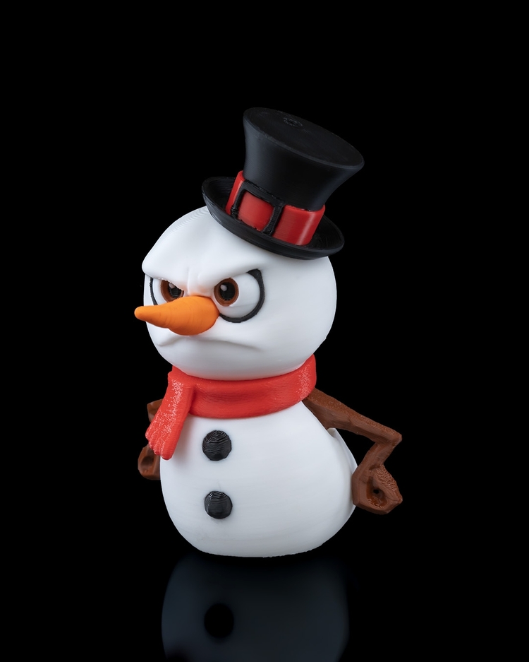 3D Baskı Kardan Adam Yılbaşı Süsü ☃️ | El Yapımı Şapkalı Figür