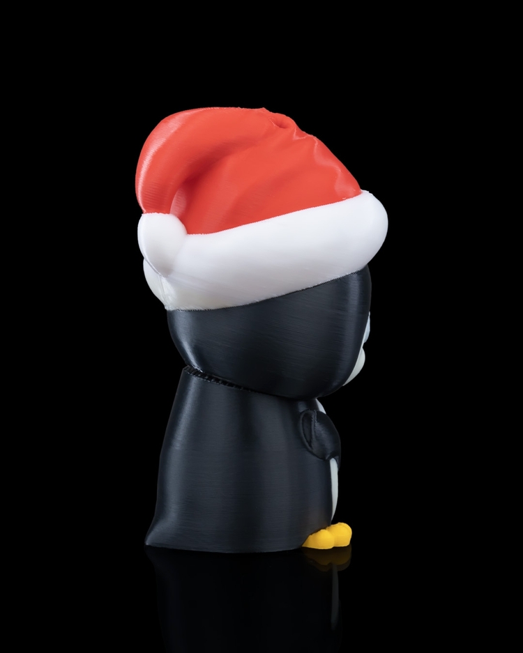 3D Baskı Penguen Yılbaşı Süsü | El Yapımı Noel Şapkalı Figür