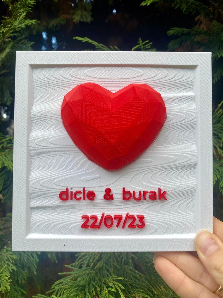 Sevgililer Günü'ne Özel Kişiye Özel Aşk Plaketi + Çift Anahtarlık