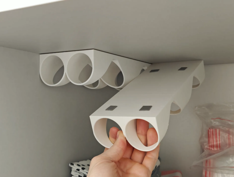 2 Gözlü Rulo Tutucu | Tavan veya Dolap Altı Montajlı 3D Organizer