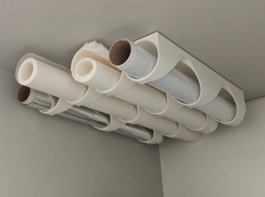 2 Gözlü Rulo Tutucu | Tavan veya Dolap Altı Montajlı 3D Organizer