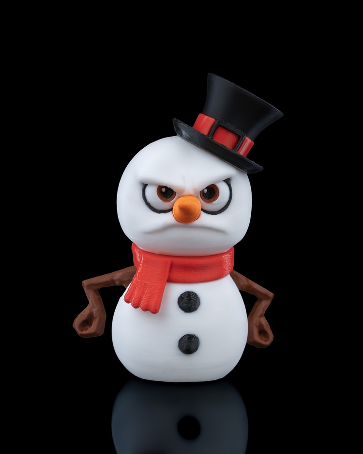 3D Baskı Kardan Adam Yılbaşı Süsü ☃️ | El Yapımı Şapkalı Figür