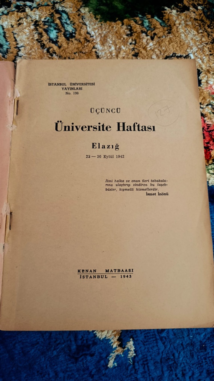 Üçüncü Üniversite Haftası Elazığ 23 - 30 Eylül 1942