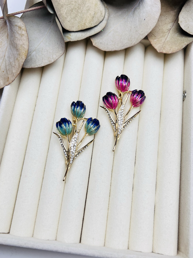 Lale dalı broş 