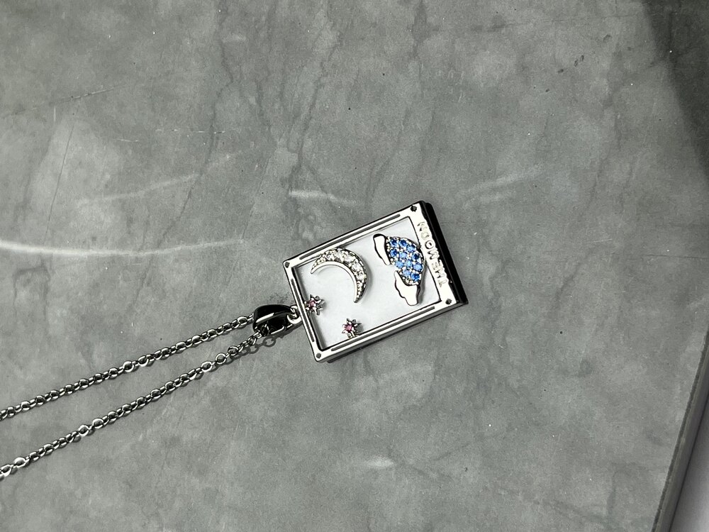 Tarot kolye - Ay kartı (Silver) *