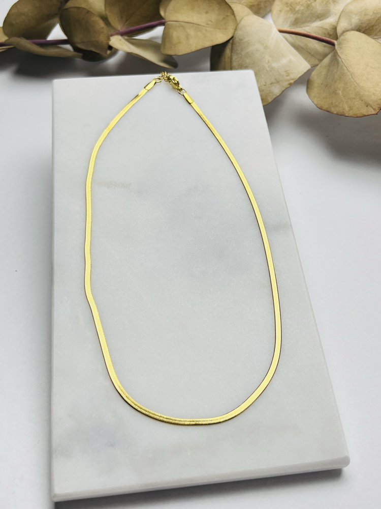 Yassı model çelik italyan zincir kolye (40 cm) * 