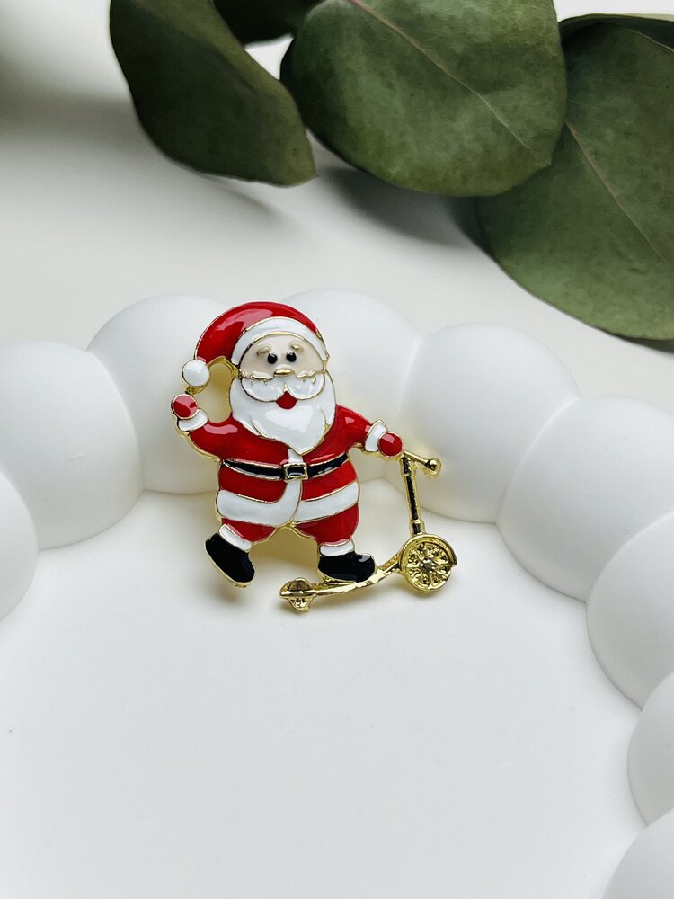 Kaykaylı Noel baba broş *