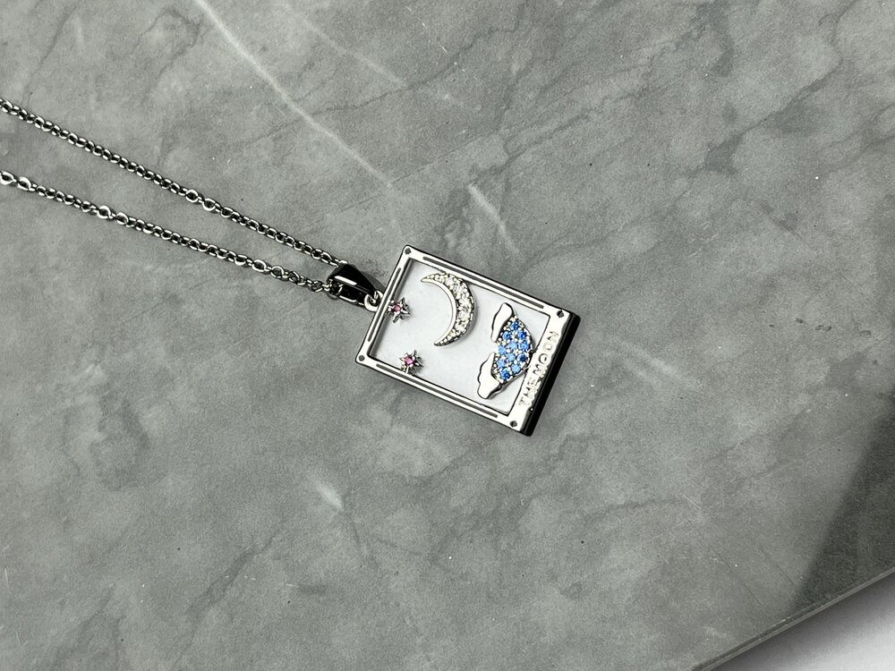 Tarot kolye - Ay kartı (Silver) *