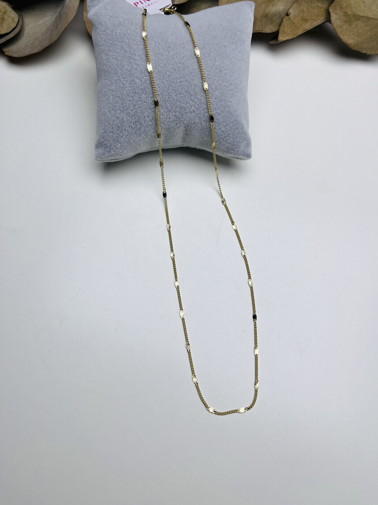 Özel seri pul detaylı zincir kolye - 45 cm