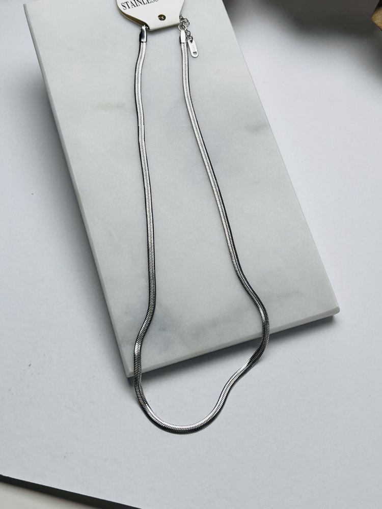 Yassı model çelik italyan zincir kolye (40 cm) * 