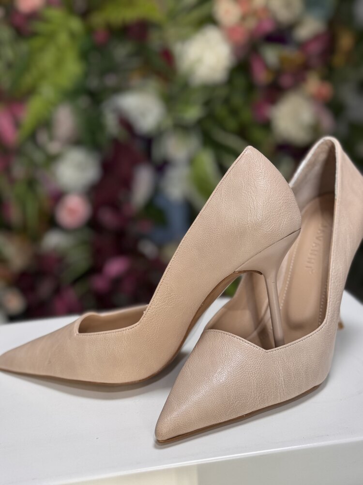 Bej ince topuk stiletto