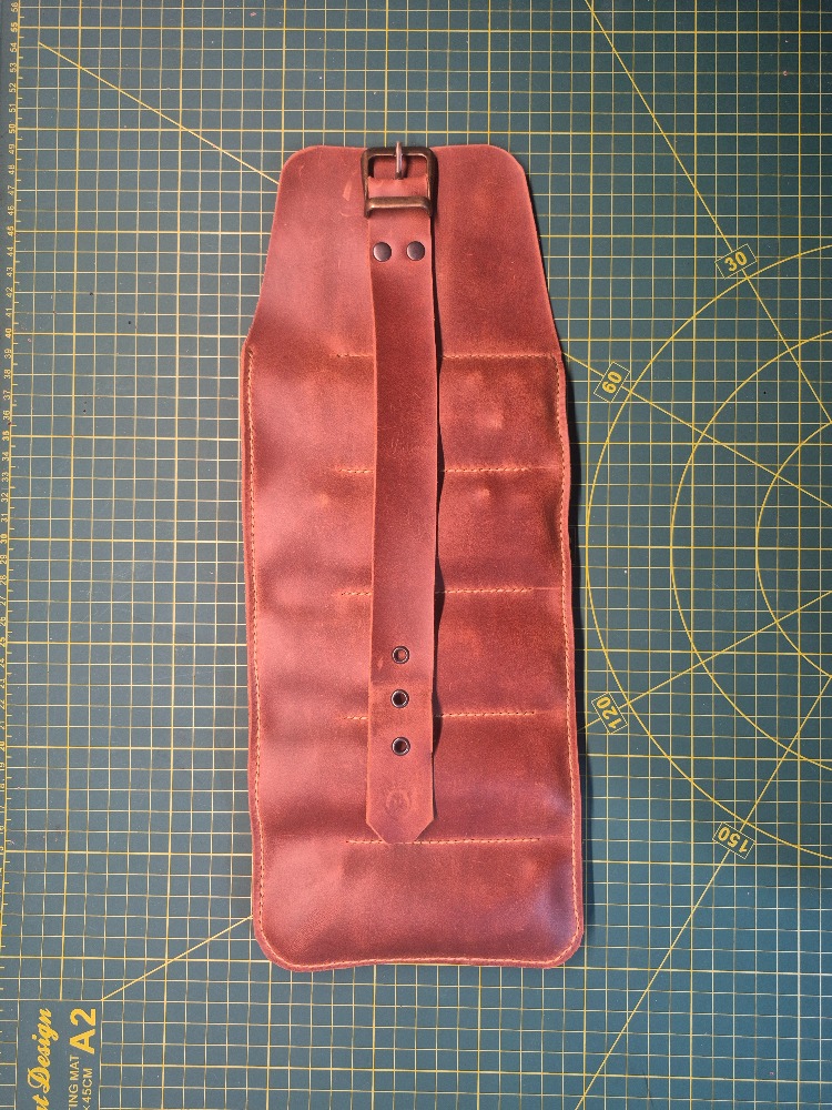Deri EDC Alet Rulosu – Deri & Süet – 5 Cepli Çakı/Multitool