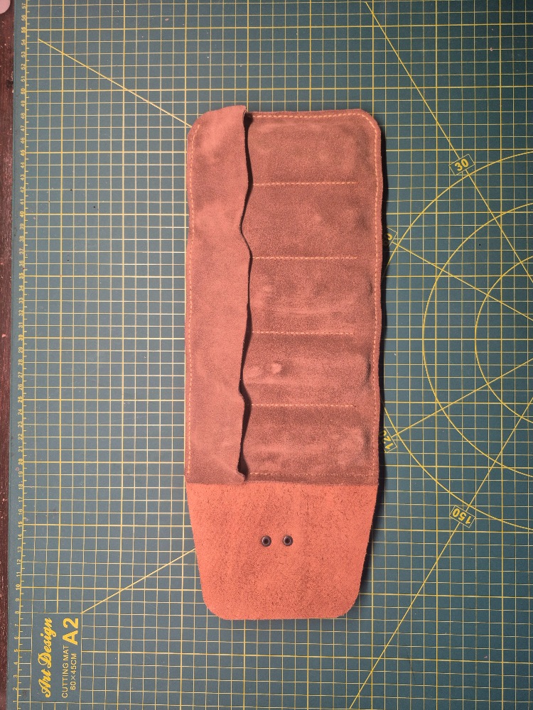 Deri EDC Alet Rulosu – Deri & Süet – 5 Cepli Çakı/Multitool