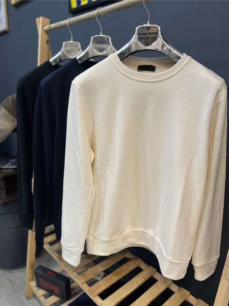 Kemik Rengi Basic Sweatshirt