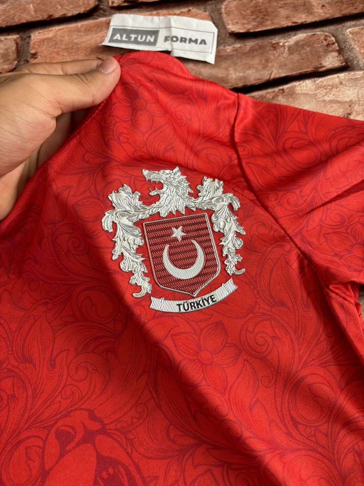 Çocuk Kurt Desenli Sade Bozkurt