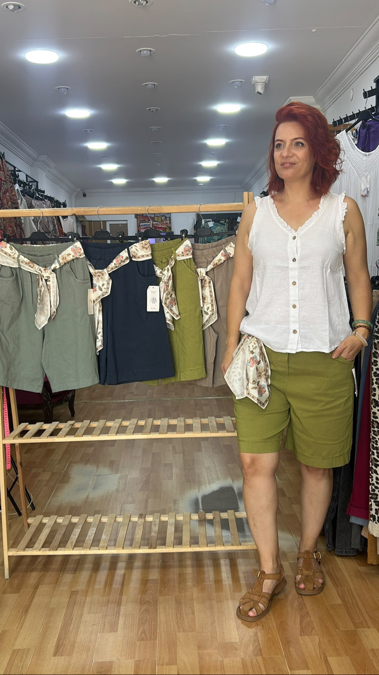 İtalyan Fularlı Şort