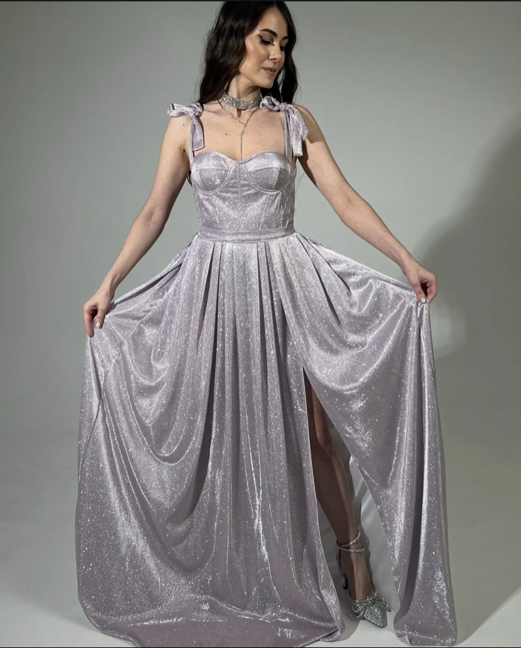Bella Simli Shine Pudra Korse Elbise