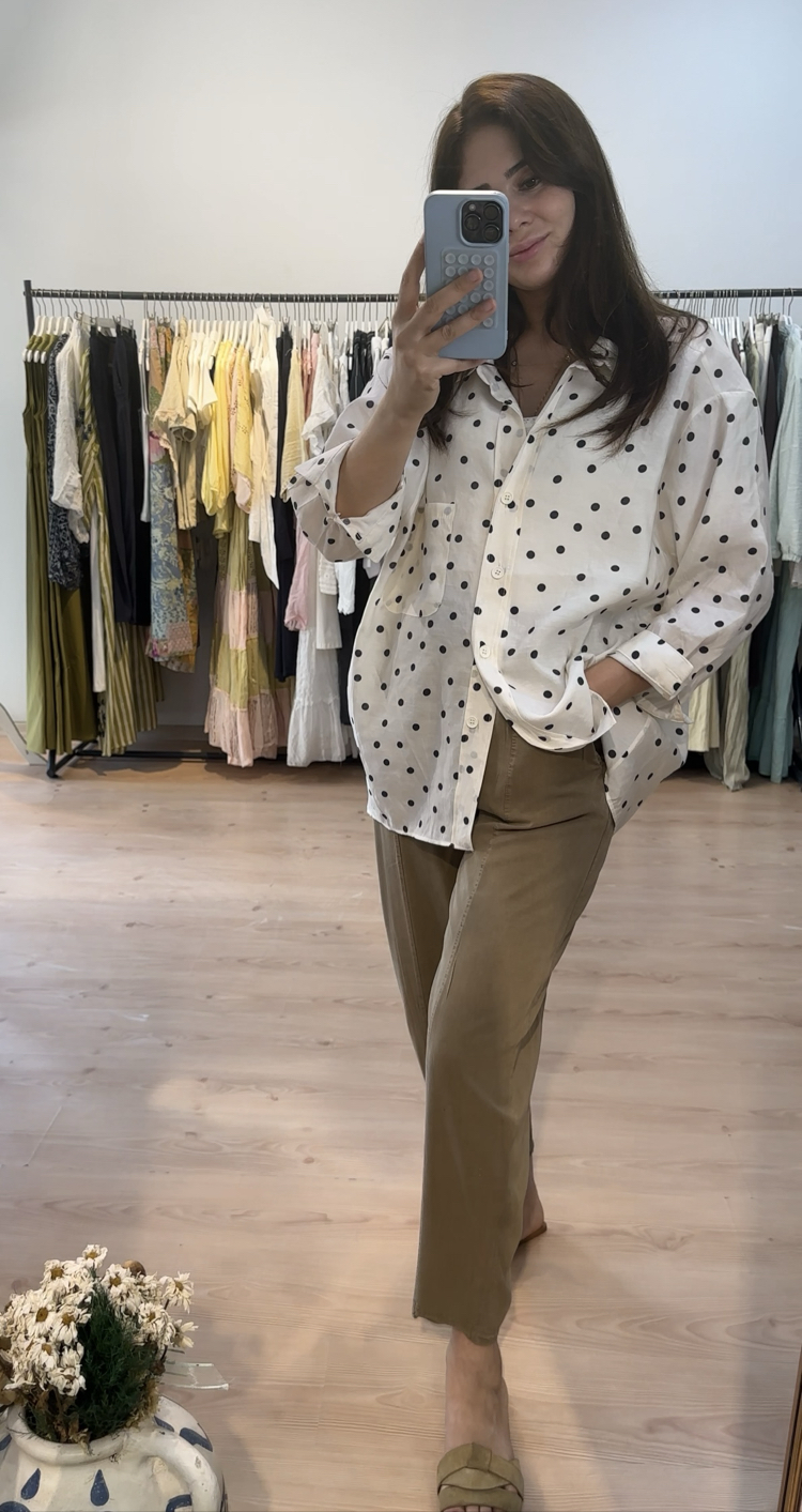 Tensel beli lastikli pantolon 