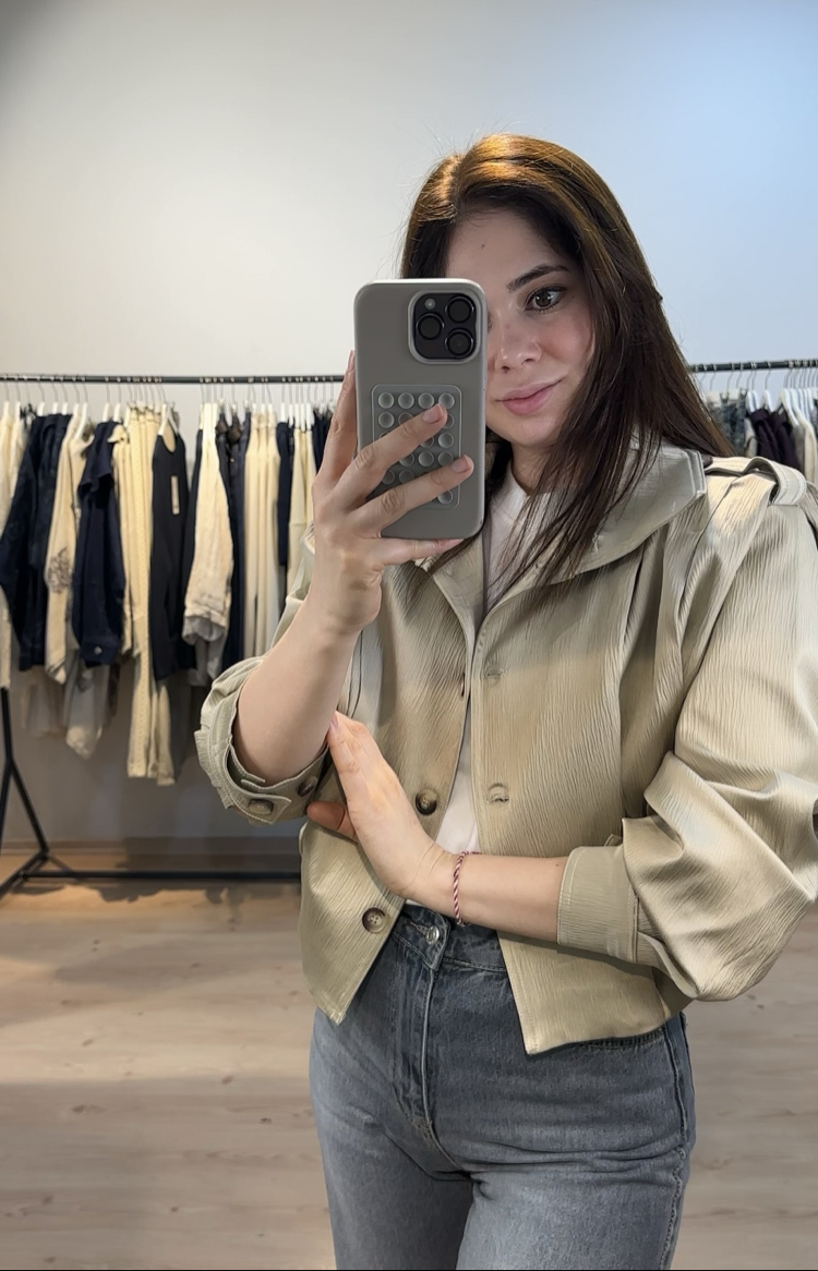 Premium  Saten pileli ceket 