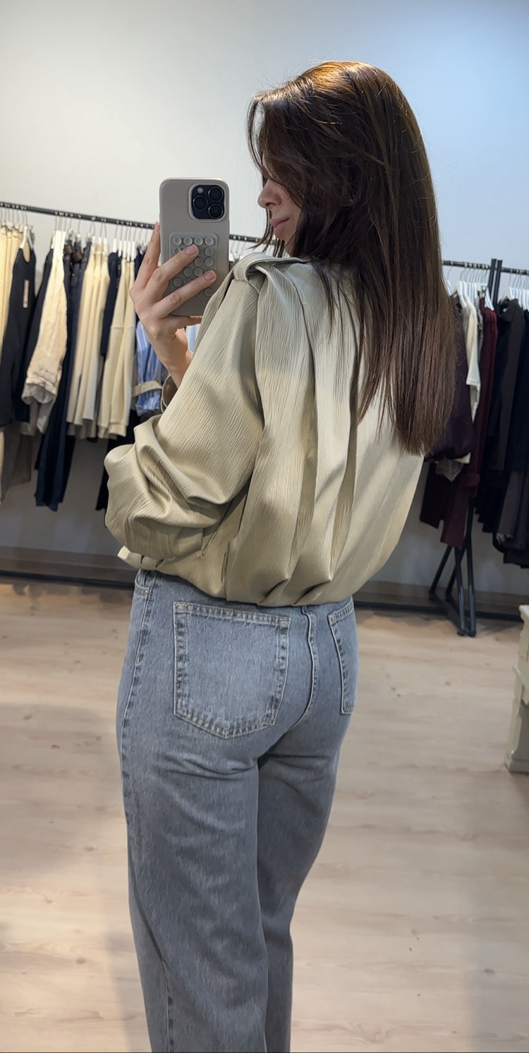 Premium  Saten pileli ceket 