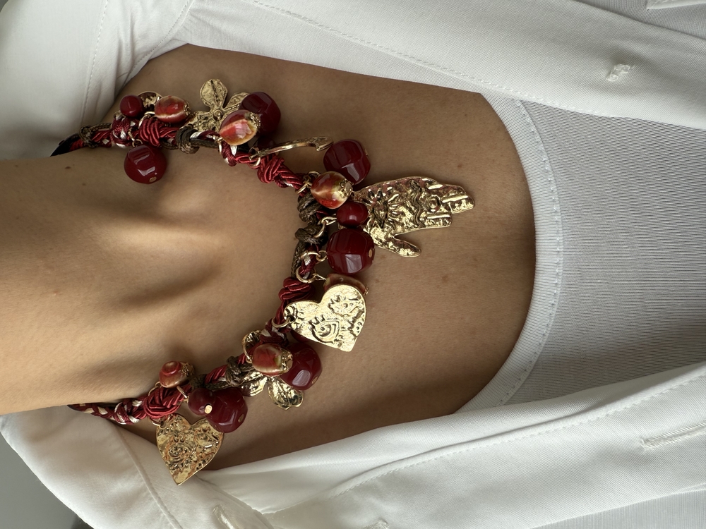 Zr model bordo choker kolye