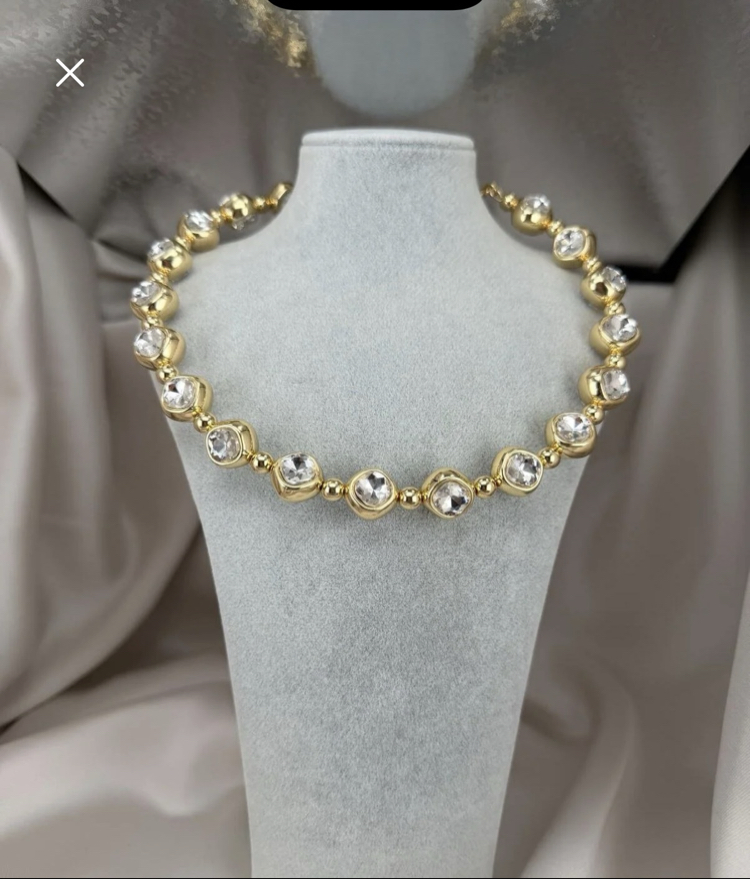 Işıl ışıl choker gold kolye