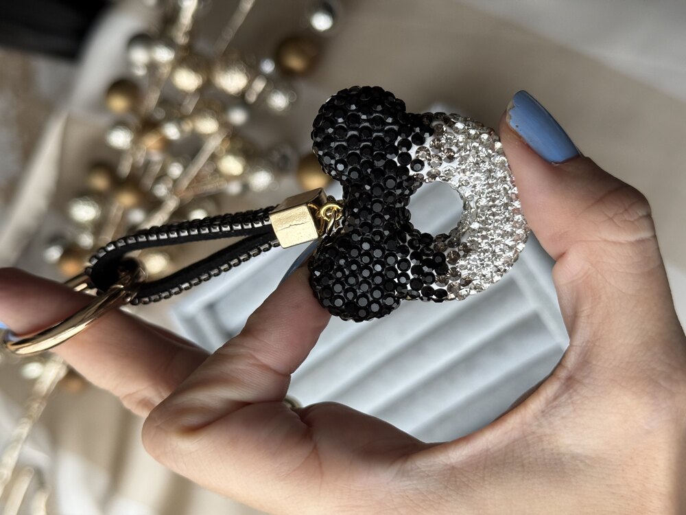 Mickey donut taşlı anahtarlık çanta charmı