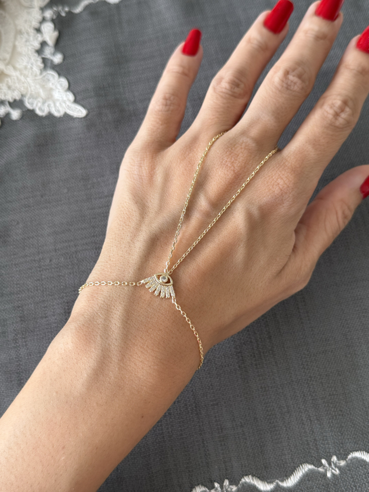 Taşlı mini göz gold Şahmeran