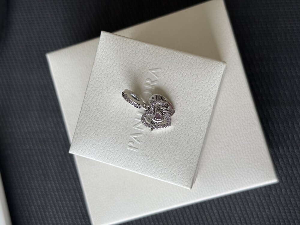 Kalp ve anne sallantılı pandor charm