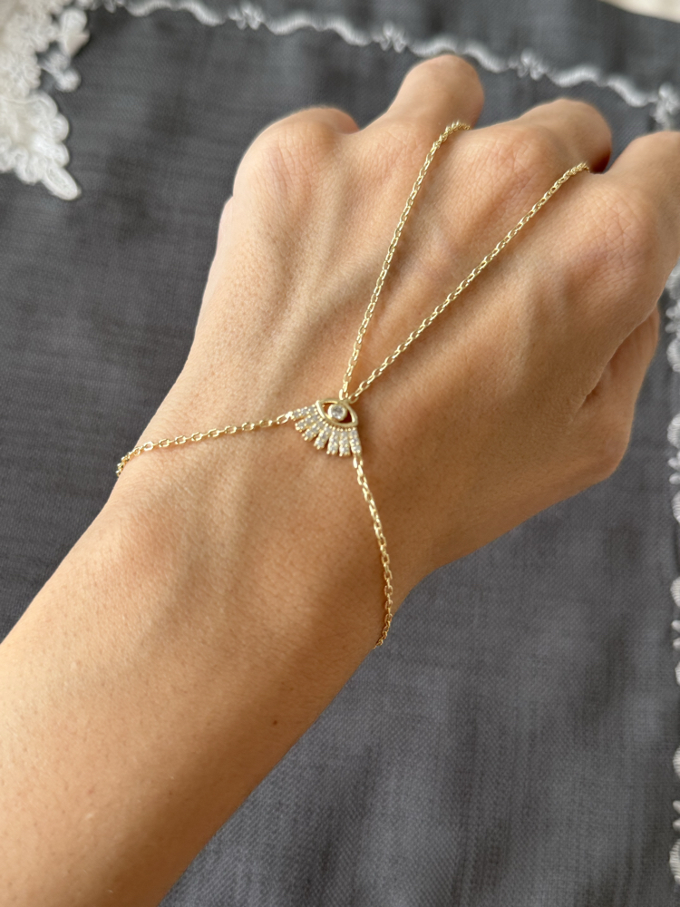 Taşlı mini göz gold Şahmeran