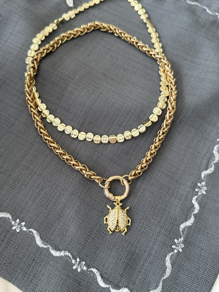 Gold mini plaka dövme kolye