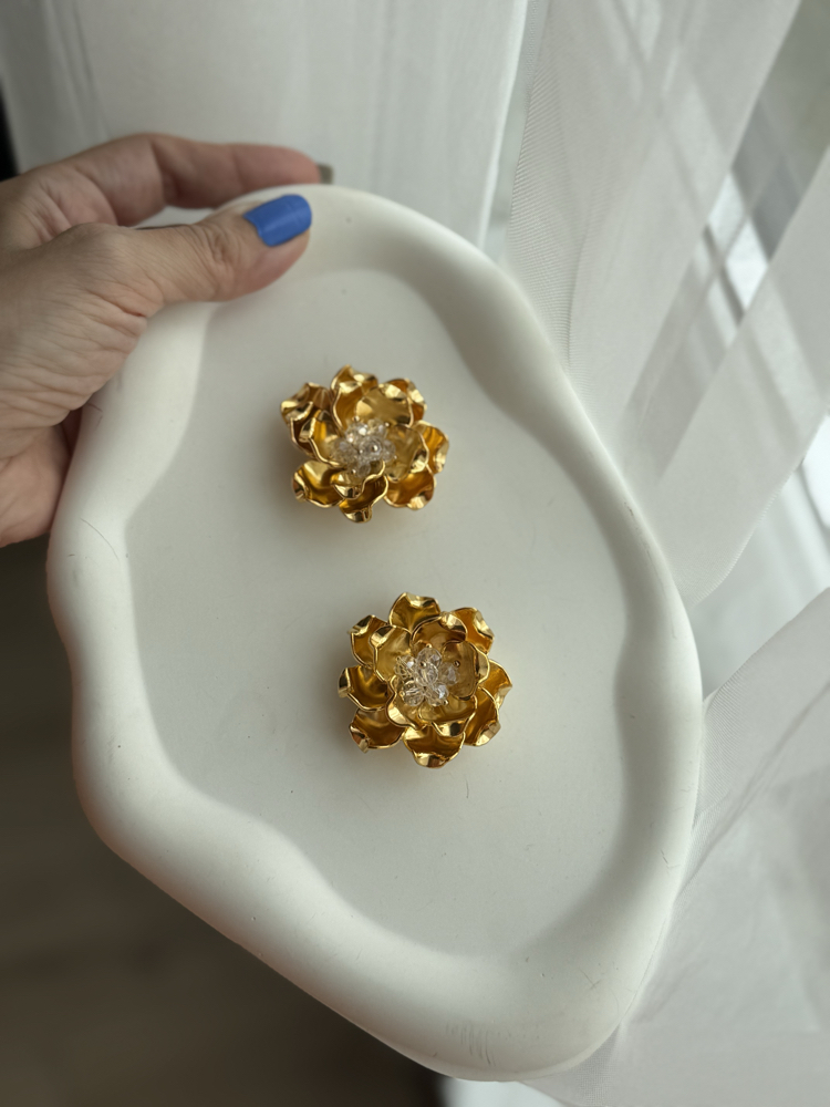 Gold Çiçek düğme kapakları