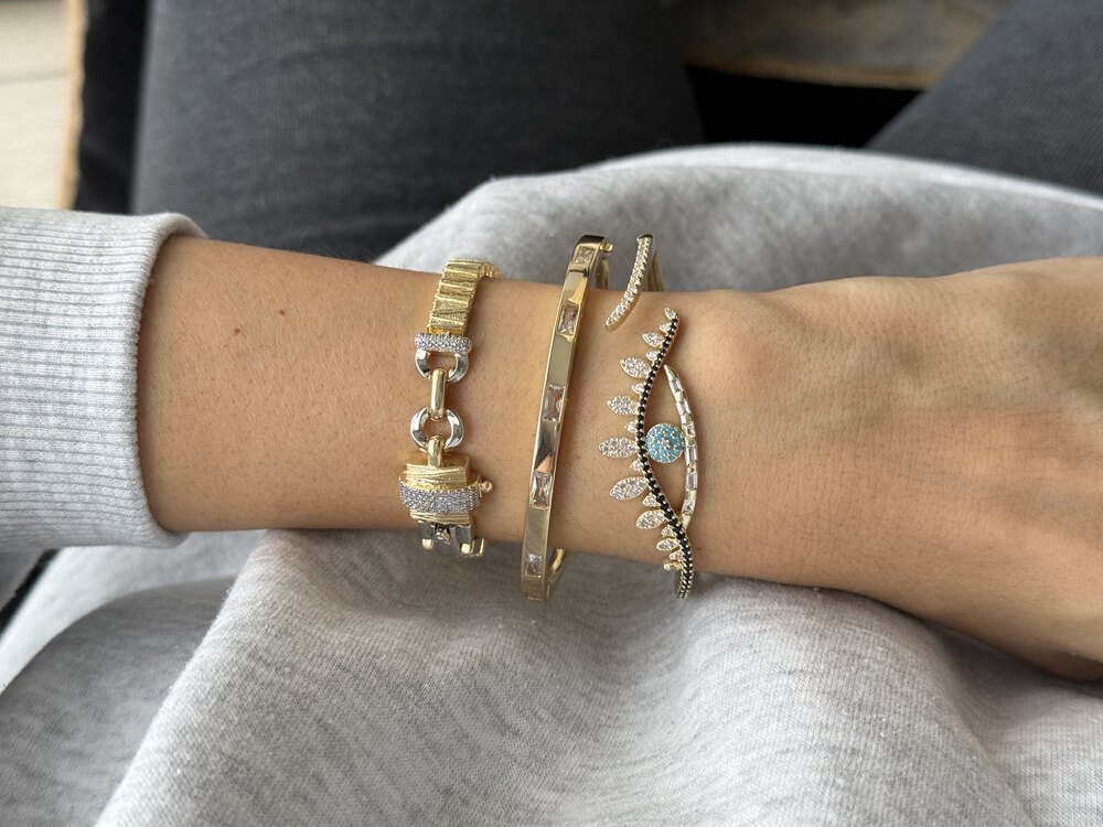 Pandora model gold renk taşlı bileklik