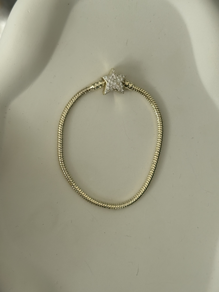 Gold yıldız taşlı kilit yılan bileklik