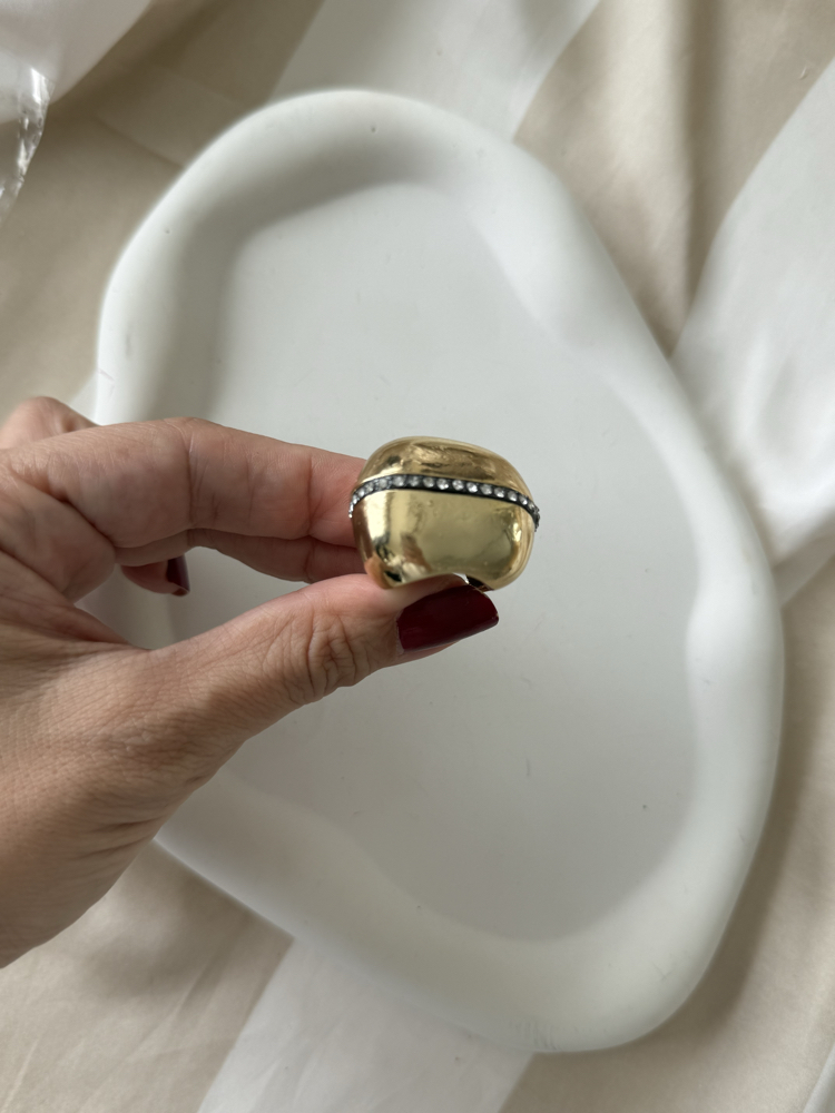 Maxi parlak gold yüzük