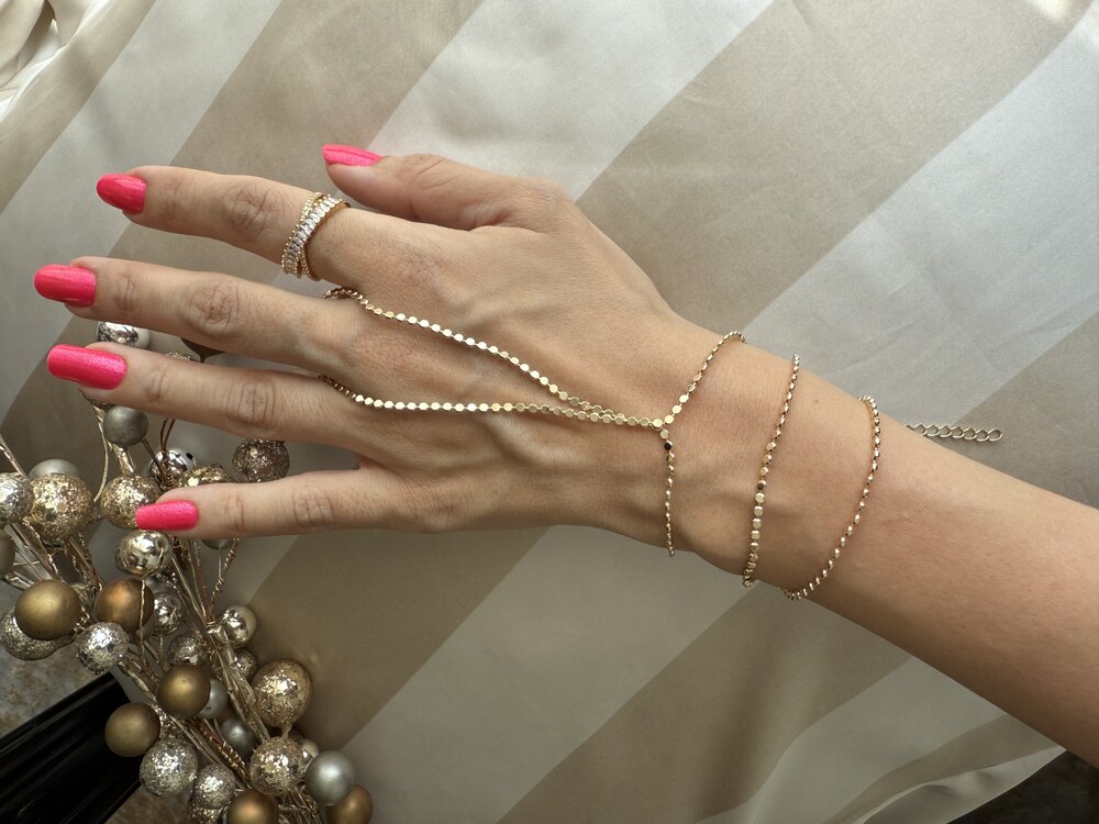Ezme zincir son moda gold renk şahmeran