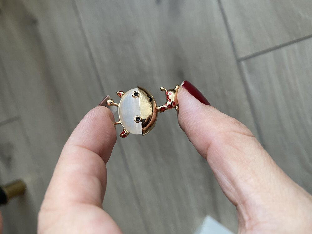 Taşlı zürafa gold broş