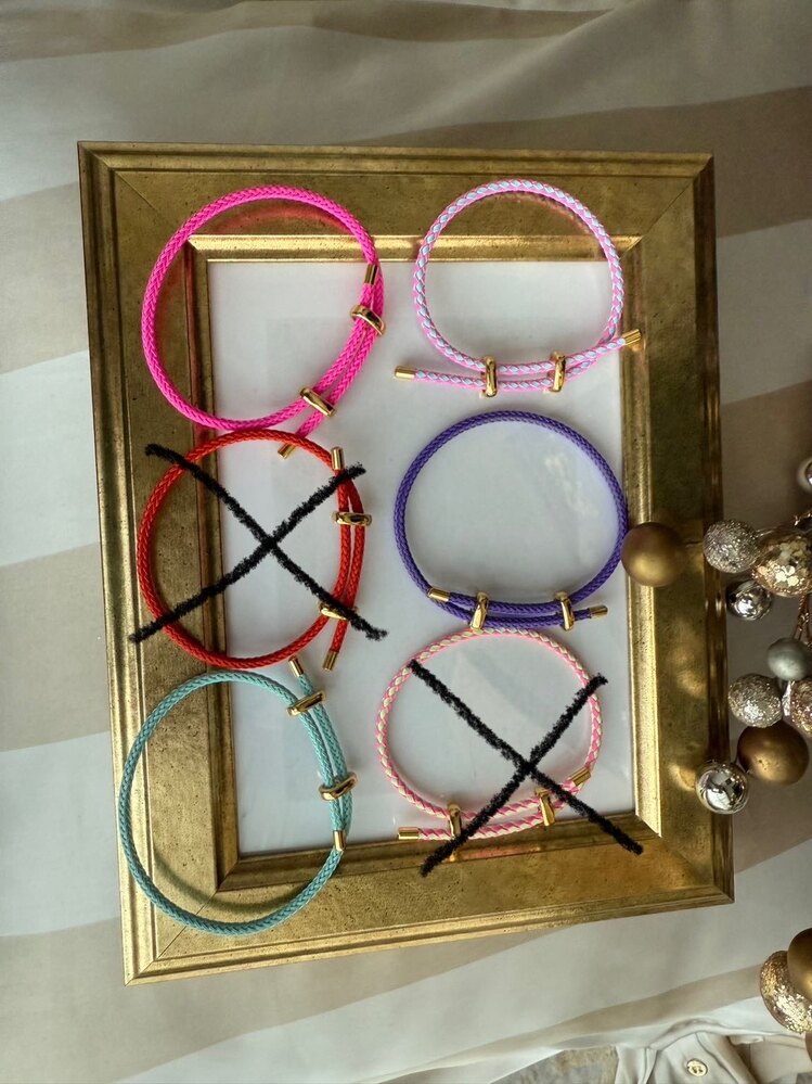 Fosforlu pembe kordon ip bileklik