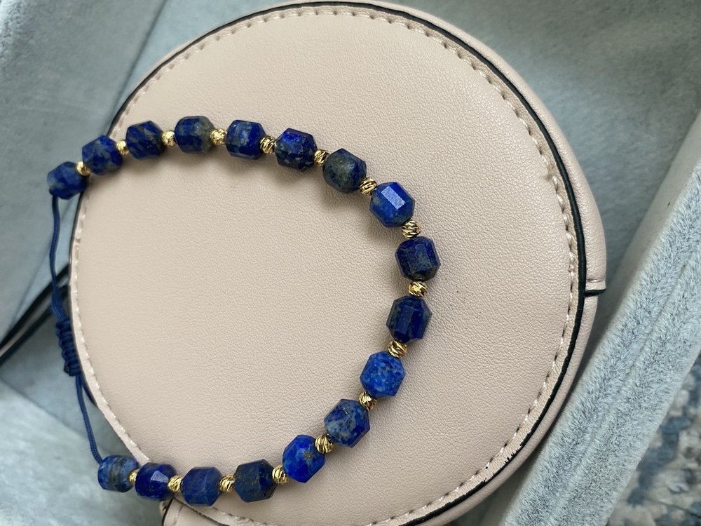 Lapis Lazuli Doğaltaş bileklik küp kesim