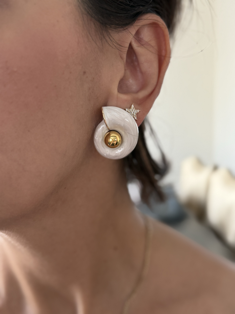 Mng model salyangoz gold küpe