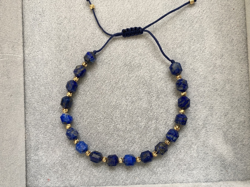 Lapis Lazuli Doğaltaş bileklik küp kesim